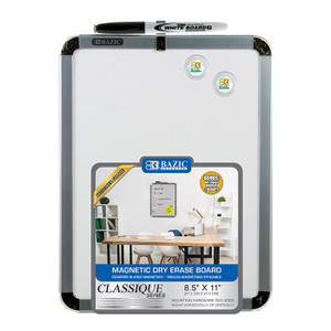 BAZIC 8.5" X 11" Magnetic Dry Erase Board w/ Marker & 2 Magnets